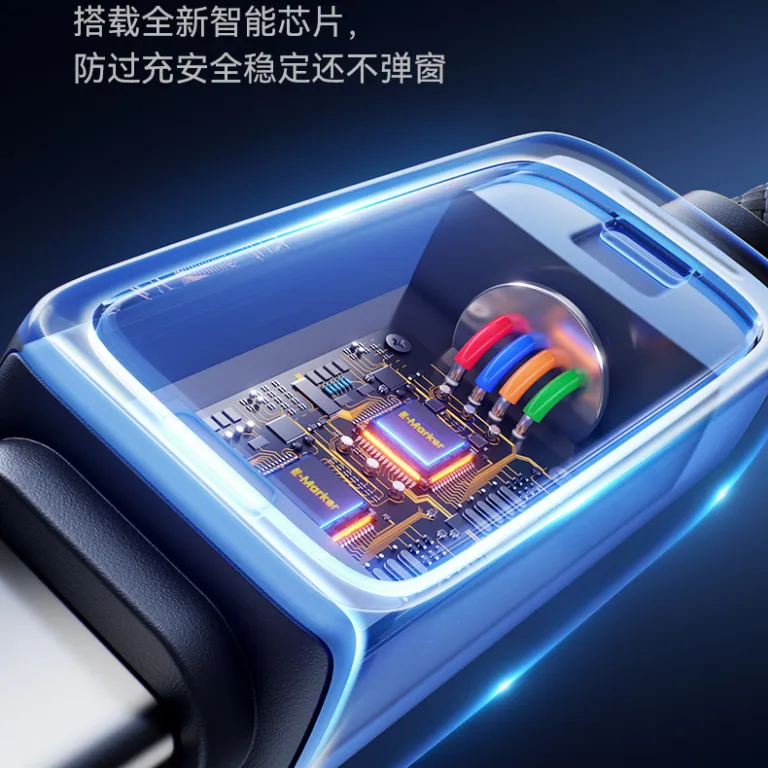 کابل دیتا قطع هوشمند برق PD100W دو Type-C شارژ سریع سوپر مناسب اپل 17 هواوی آیپد