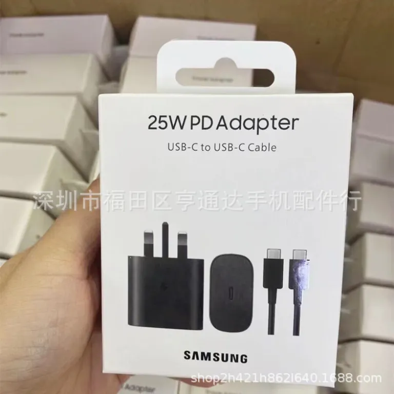 شارژر اورجینال سامسونگ 25W note20/S22+/S21U PD 25w با شارژ فوق سریع و کابل