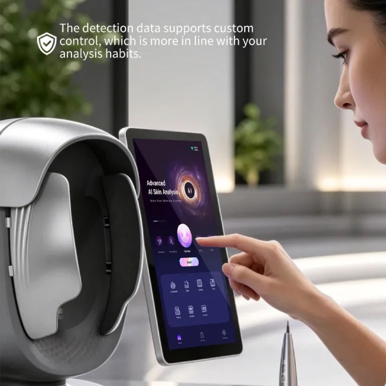 دستگاه آنالیز هوشمند پوست X3pro Xingce برون‌مرزی، آینه جادویی آنالیز UV، رطوبت و طیف سنجی پوست سر و صورت