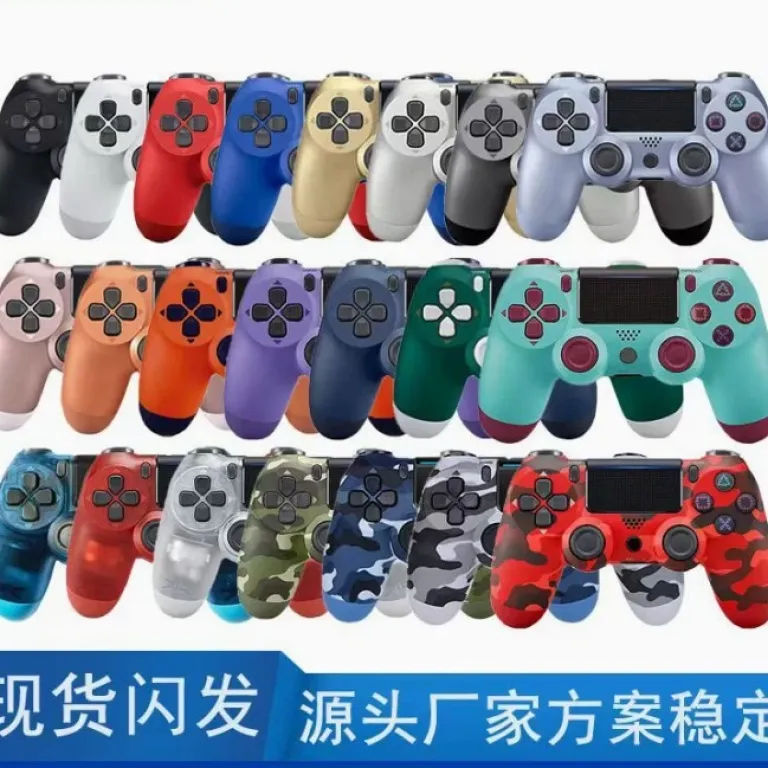 دسته بازی بی‌سیم بلوتوثی ps4 با دو موتور لرزشی، ژیروسکوپ شش‌محوره و لرزش کامل ps4