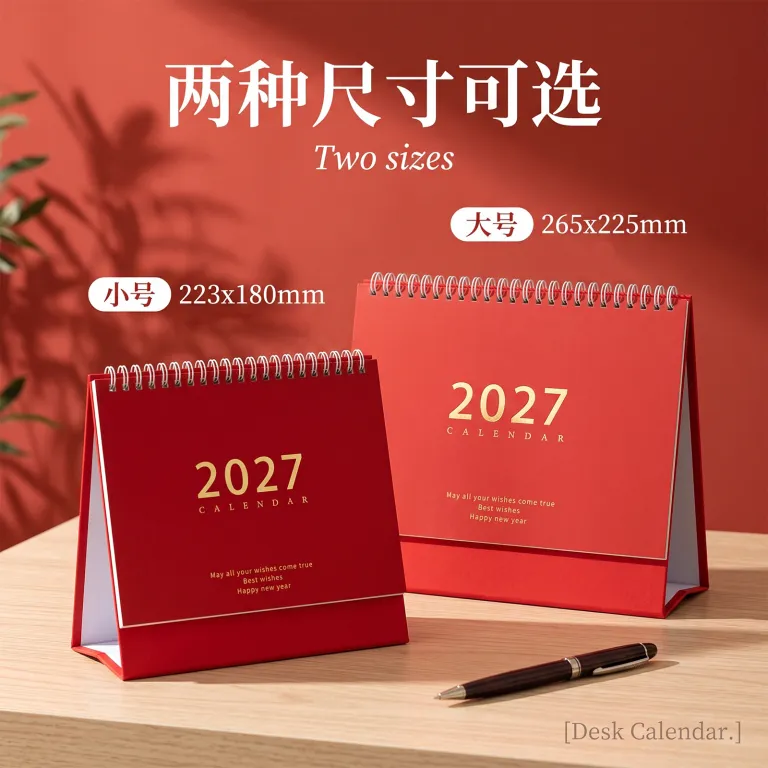 تقویم رومیزی 2027 ساده به سبک موراندی، تقویم خلاقانه با برنامه خودانضباطی، پایه رومیزی، سفارشی برای شرکت‌ها