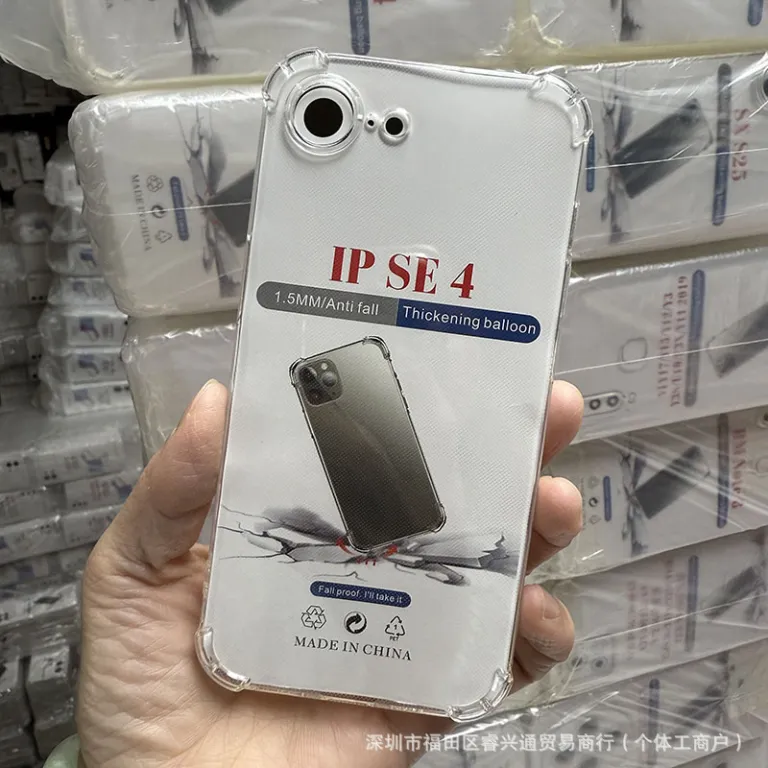 قاب شفاف ضد ضربه با چهار گوشه بالشتک دار مناسب اپل 16E آیفون 17 14promax 12 15 کاور محافظ