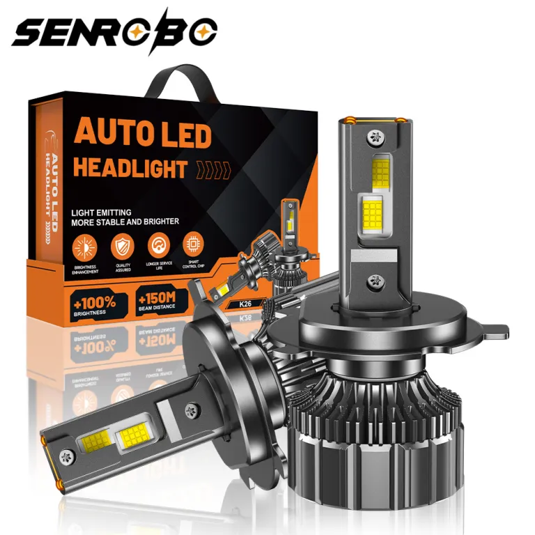 چراغ LED خودرو پرقدرت سه‌لوله مسی K26 190W H1 H4 H7 H11 9005 یکپارچه نور بالا و پایین