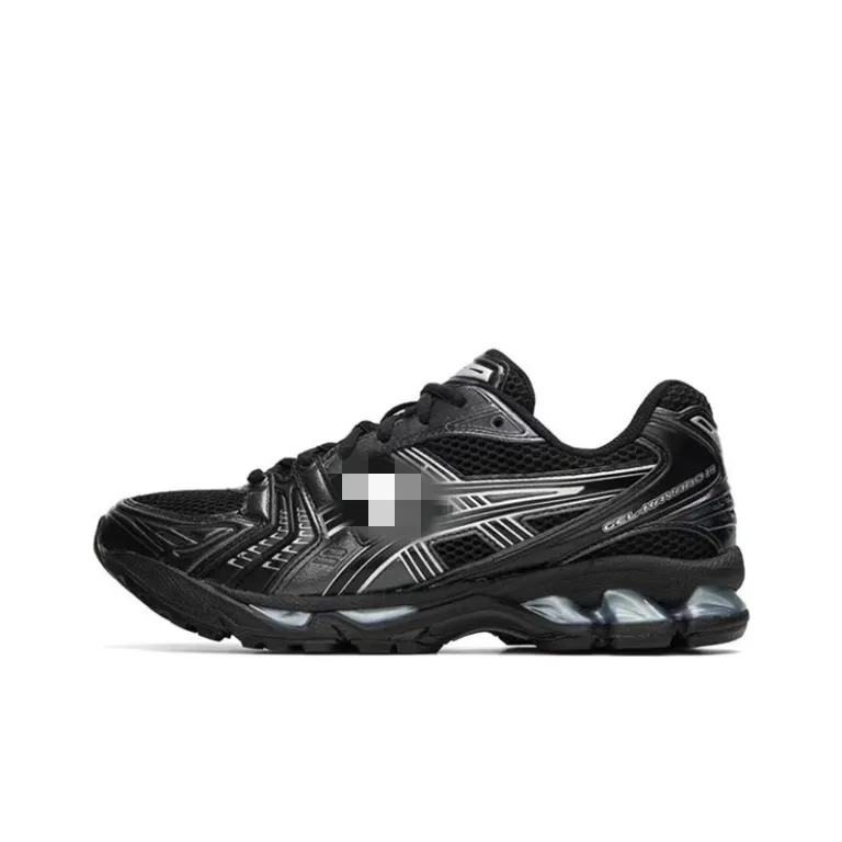 kayano14کفش دویدن ضربه‌گیر زنانه و مردانه ساق کوتاه کفش ورزشی راحتی K14رویه مشکی تنفس‌پذیر و مقاوم در برابر سایش