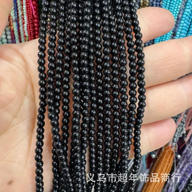 2mm3mm4mm مهره‌های گرد کوچک سنگ طبیعی، لوازم جانبی زیورآلات، آمیتیست، آونتورین سبز، تورمالین، مهره‌های DIY عمده