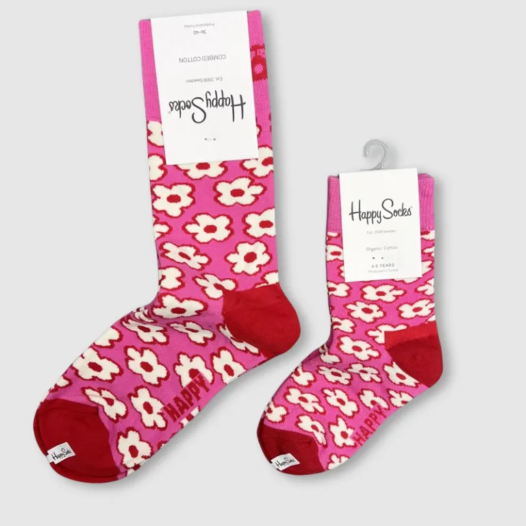 جوراب بچگانه HappySocks طرح کارتونی ساق متوسط مدل هایپی مناسب دختر و پسر برای استفاده بیرون از منزل طرح بامزه عمده و خانوادگی