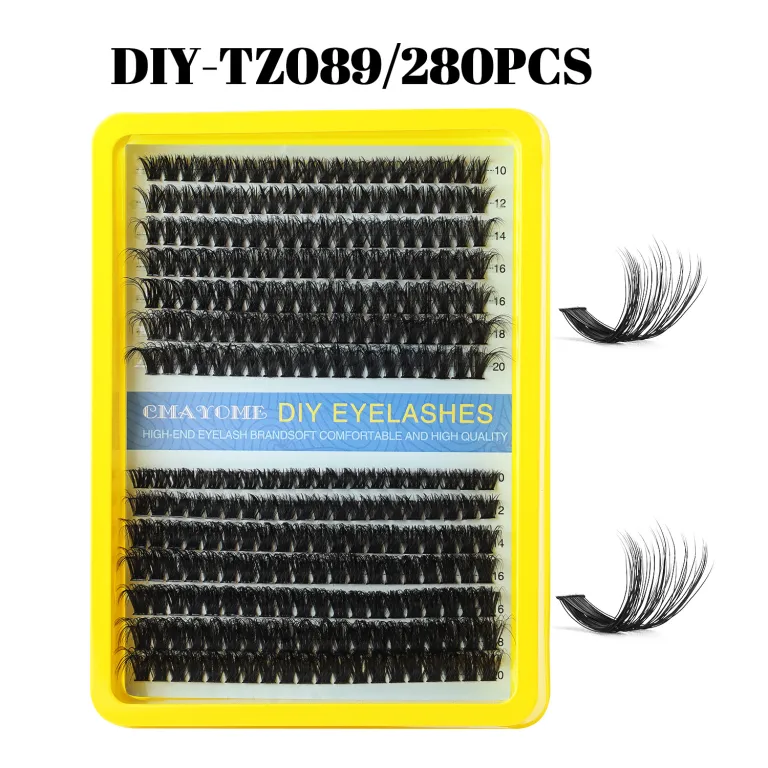 ست مژه مصنوعی پرپشت 280 دسته‌ای فر D مخلوط 10-20m فرخورده DIY مژه تکه‌ای