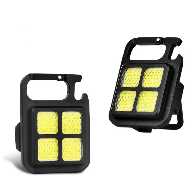 چراغ قوه جاکلیدی قابل حمل COB با شارژ USB، چراغ اضطراری و روشنایی فضای باز