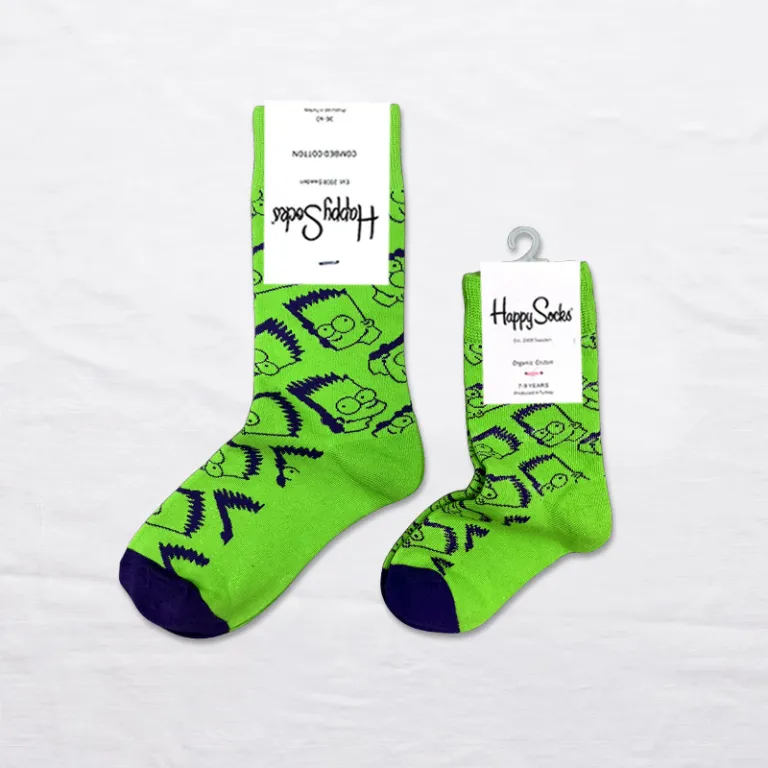جوراب بچگانه HappySocks طرح کارتونی ساق متوسط مدل هایپی مناسب دختر و پسر برای استفاده بیرون از منزل طرح بامزه عمده و خانوادگی