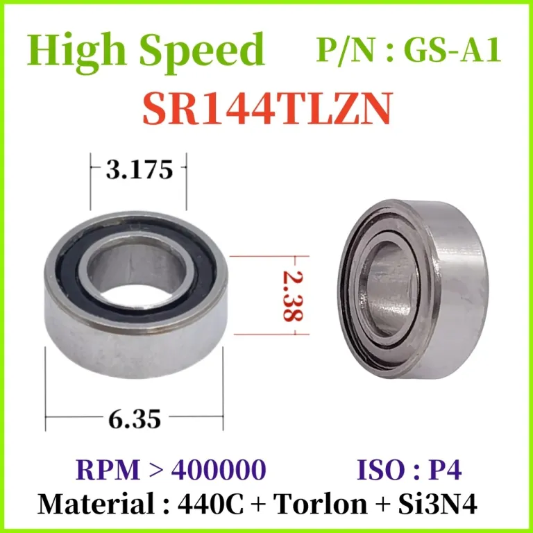 SR144TLZN بلبرینگ پرسرعت هندپیس دندانپزشکی 8 گلوله سرامیکی 55 بلبرینگ بی‌صدا ده هزار دور سازگار با هندپیس NSK