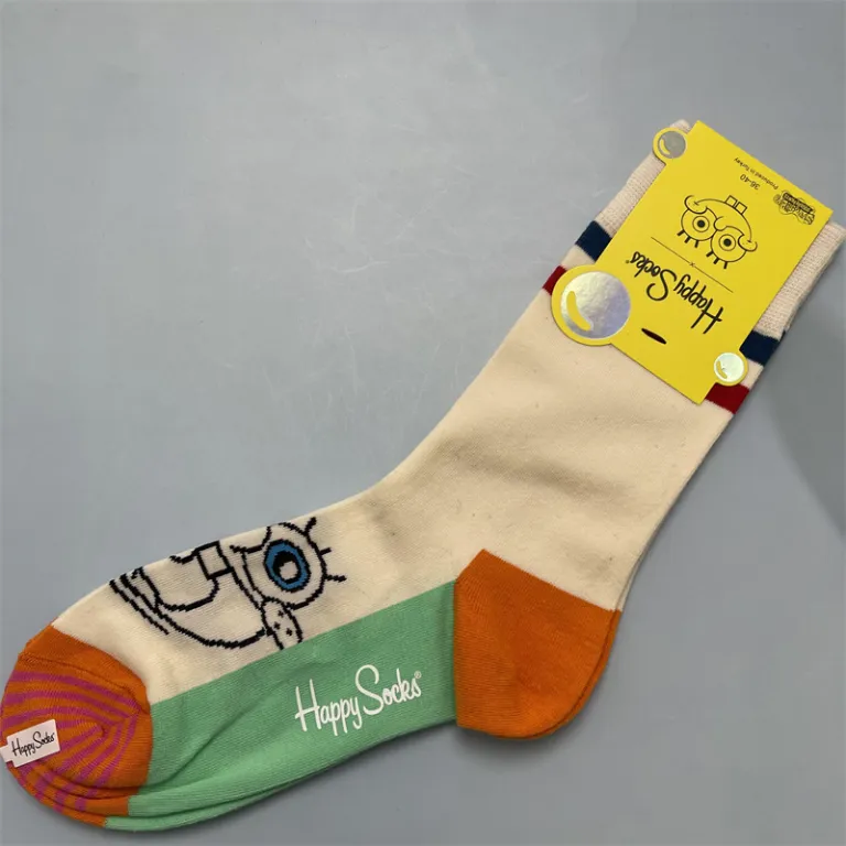 جوراب زنانه رنگارنگ HappySocks طرح کارتونی بامزه مدل اینستاگرامی نیمه‌ساقه بیرونی خیابانی