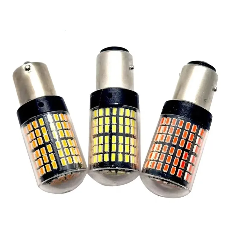144smd چراغ راهنمای LED خودرو با روشنایی بالا 1156 مقاوم در برابر چشمک‌زدن 3014 1157 چراغ ترمز T20