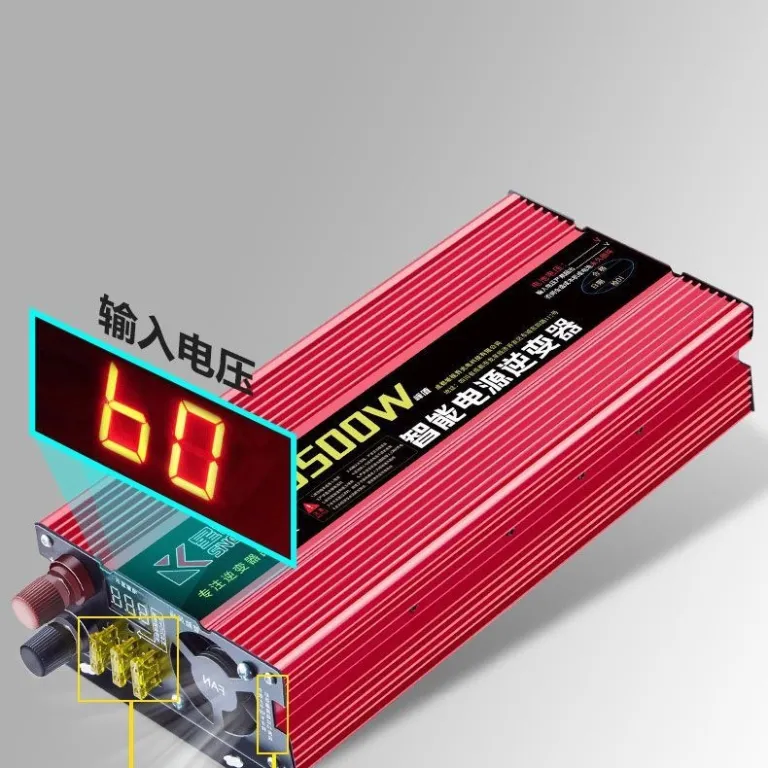 اینورتر موج اصلاح‌شده پرقدرت 12V خودرویی 24V کامیون هوشمند 6072V به 220V دوولتاژ دست‌فروشی