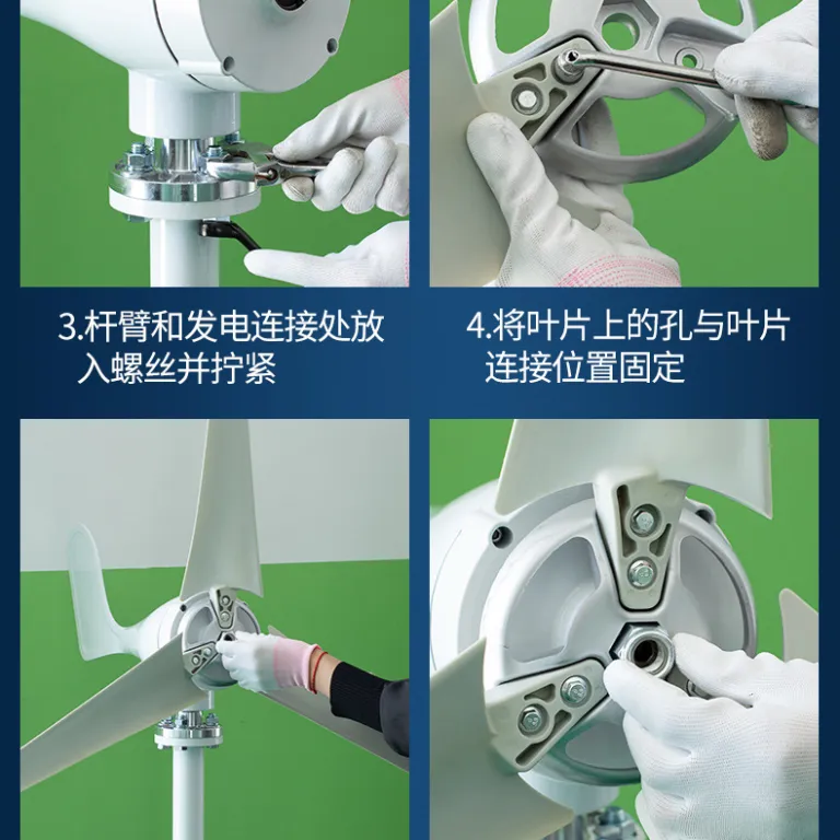 100w12v24v5/6 توربین بادی محور افقی کوچک با پره‌ها، توربین بادی wind turbine