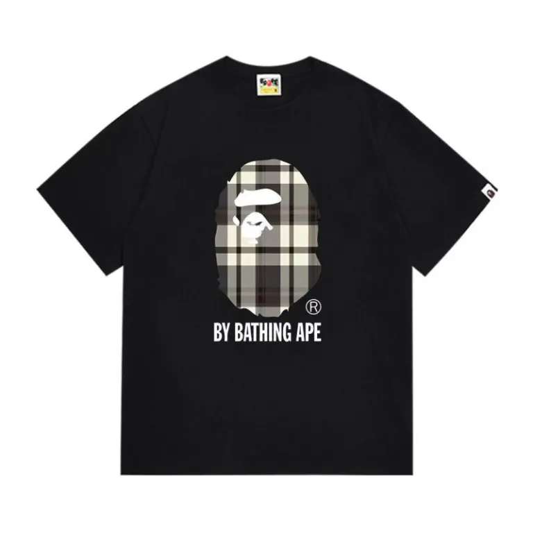 تی‌شرت BAPE تابستانی طرح سر میمون استتاری مردانه و زنانه استایل ژاپنی موجودی عمده