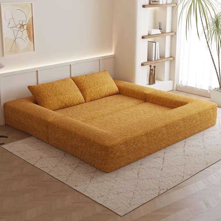 مبل تاشو دوکاره با جاروبرقی فشرده‌شونده مدولار برای فضاهای کوچک، مبل تخت‌خواب‌شو برای پذیرایی و اتاق خواب، تاتامی راحتی خانگی