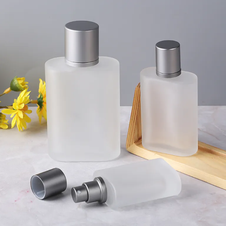 F087-30ml 50ML100ML بطری اسپری شیشه‌ای مات لوکس، بطری خالی عطر با اسپری ریز