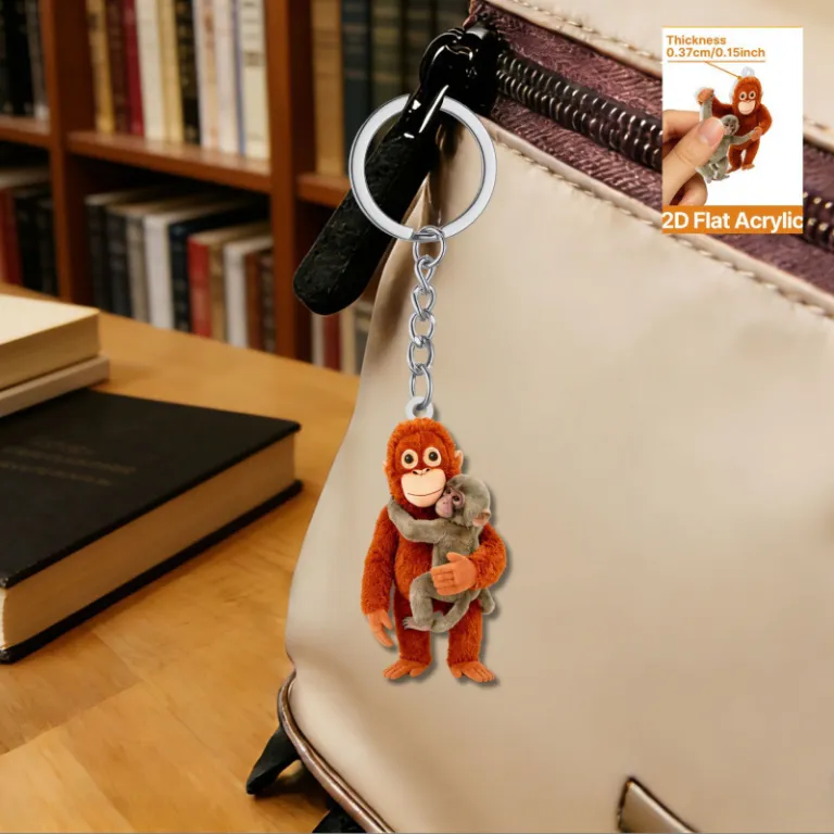 آویز اکریلیک تخت Protect Punch The Monkey طرح اورانگوتان قرمز، محصول جدید صادراتی 2D