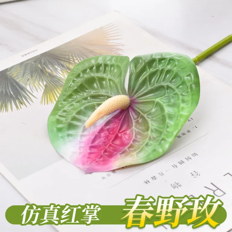 گل آنتوریوم مصنوعی تک شاخه 3D با بافت طبیعی فلامینگو دکور صحنه خانه چیدمان تزئینی شاخه گل مصنوعی دسته گل