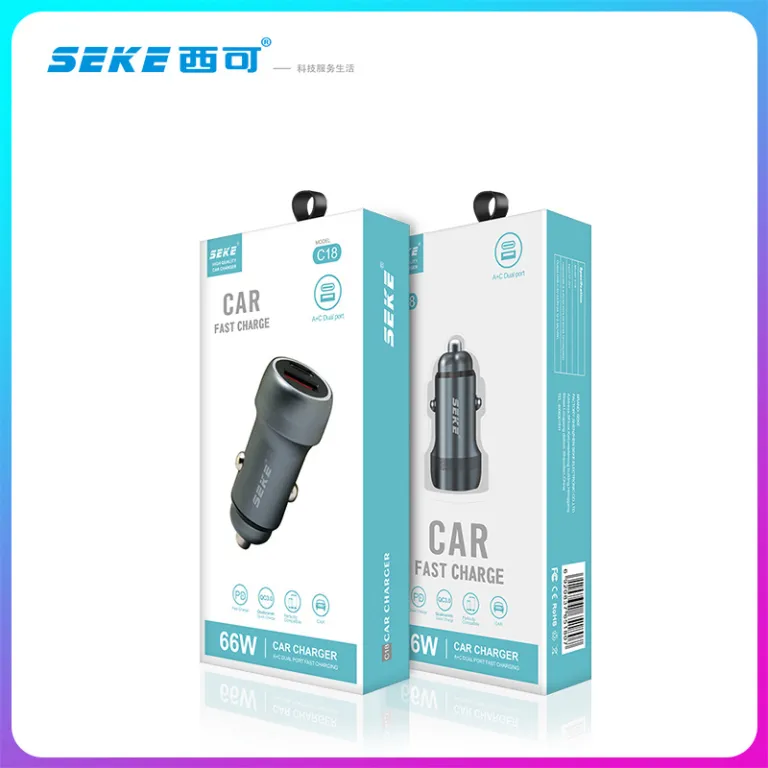 آداپتور فندکی شارژ سریع دو پورت A+C شی‌کو C18 PD30W مناسب شارژ گوشی‌های اپل و اندروید
