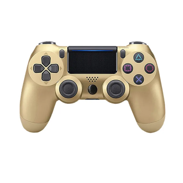 دسته بازی بی‌سیم بلوتوثی ps4 با دو موتور لرزشی، ژیروسکوپ شش‌محوره و لرزش کامل ps4