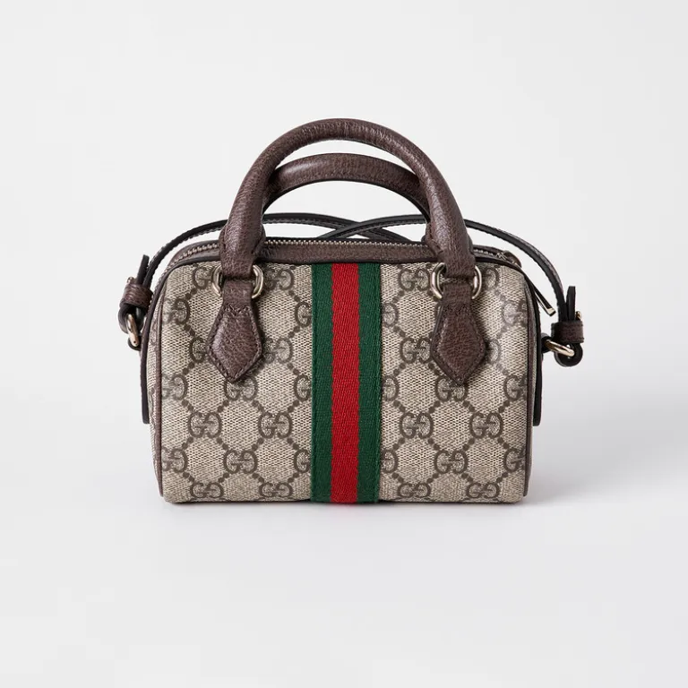 کیف دستی GUCCI Ophidia با پارچه روکش‌دار و طرح درهم‌تنیده GG