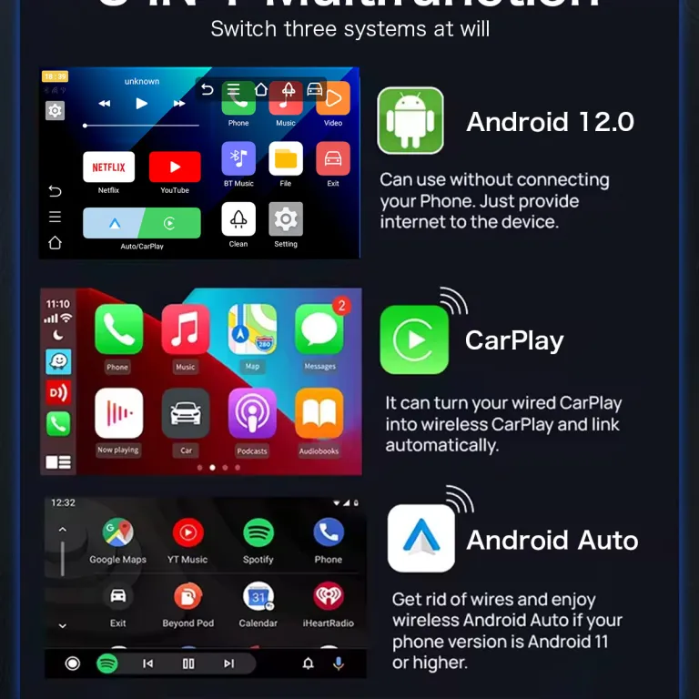 جعبه CarPlay مخصوص کراس‌بردر، تبدیل باسیم به بی‌سیم، جعبه اتصال اندروید خودرو، جعبه ویدیویی با بدنه آلیاژی