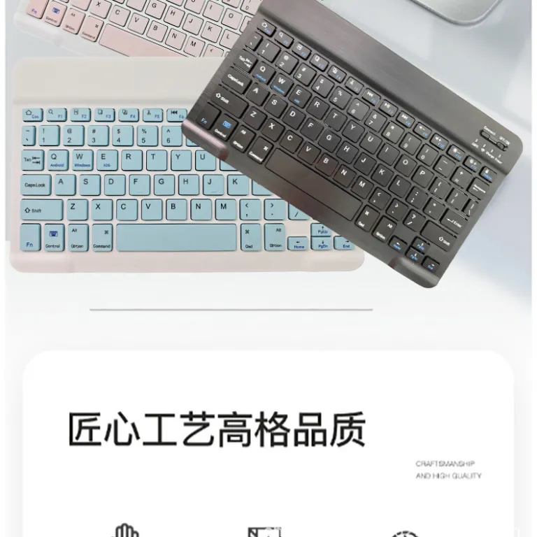 کیبورد کوچک 10 اینچی 030 تکبلوتوثی قابل شارژ اداری بیصدا قابل حمل برای استفاده روزمره، موجودی عمده و ارسال مستقیم از کارخانه