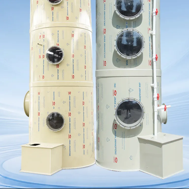 برج اسکرابر استیل ضدزنگ برای تصفیه گازهای زائد، شستشوی اسیدی و قلیایی، برج سیکلون صنعتی گوگردزدایی و غبارگیری، اسکرابر PP