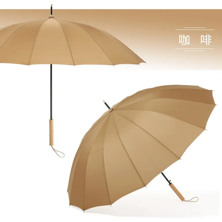 چتر دسته‌چوبی کلاسیک با قابلیت چاپ لوگو مناسب باران و آفتاب 16K اتوماتیک تبلیغاتی و صادراتی