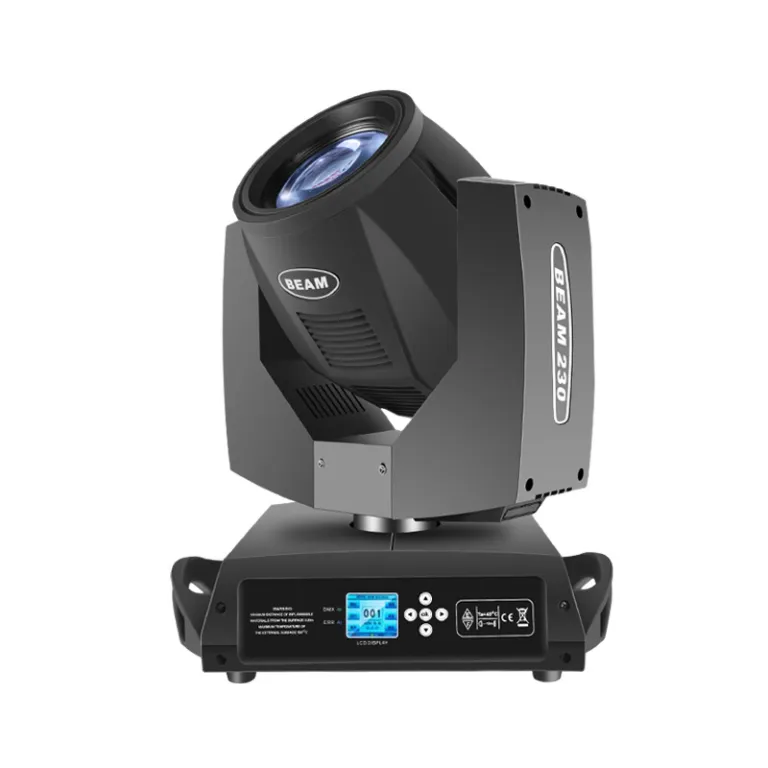 چراغ متحرک پرتویی 230w برای استودیو پخش زنده، نورپردازی صحنه، بار 380W، چراغ چرخان پرسرعت، چراغ کامپیوتری مراسم عروسی و ضیافت
