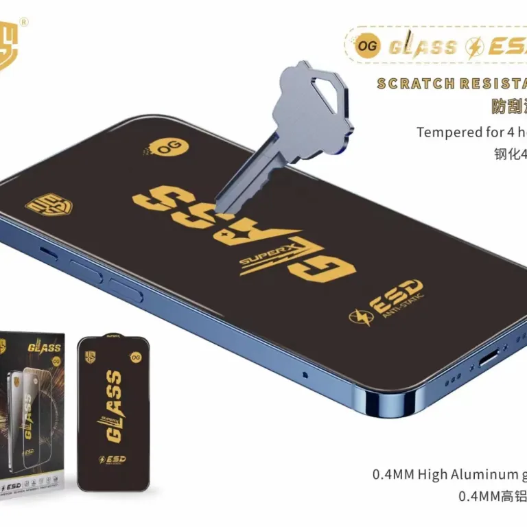 گلس OG Glass ضد الکتریسیته ساکن با لبه خمیده فوق‌العاده بزرگ مناسب آیفون 17 16 15/Pro Max