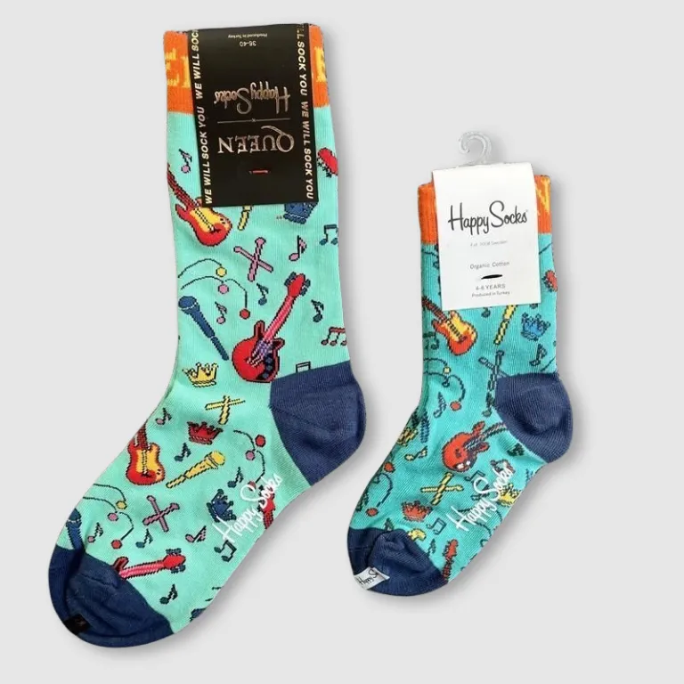 جوراب بچگانه HappySocks طرح کارتونی ساق متوسط مدل هایپی مناسب دختر و پسر برای استفاده بیرون از منزل طرح بامزه عمده و خانوادگی