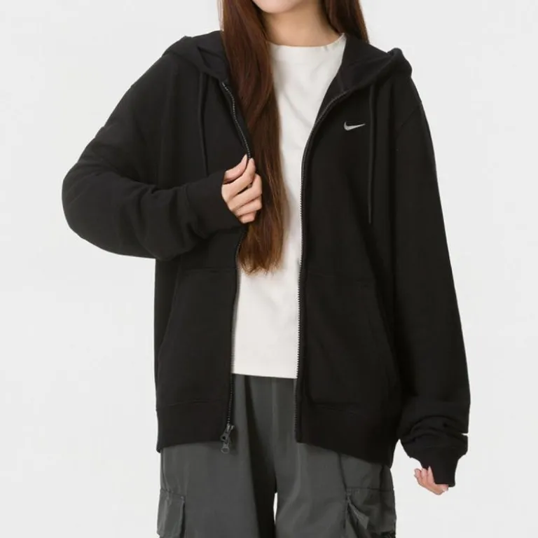 Nike ست ورزشی زنانه، کاپشن کلاه‌دار و شلوار بلند شیک و راحت