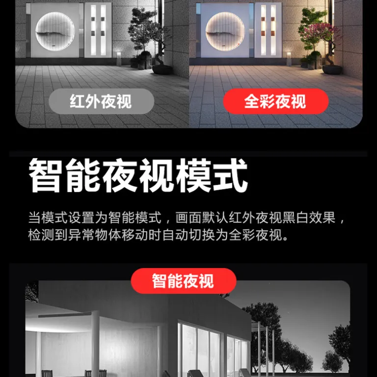 دوربین ابری هوشمند فضای باز خانگی 360 درجه بدون نقطه کور، اتصال بی‌سیم به موبایل، کیفیت بالا