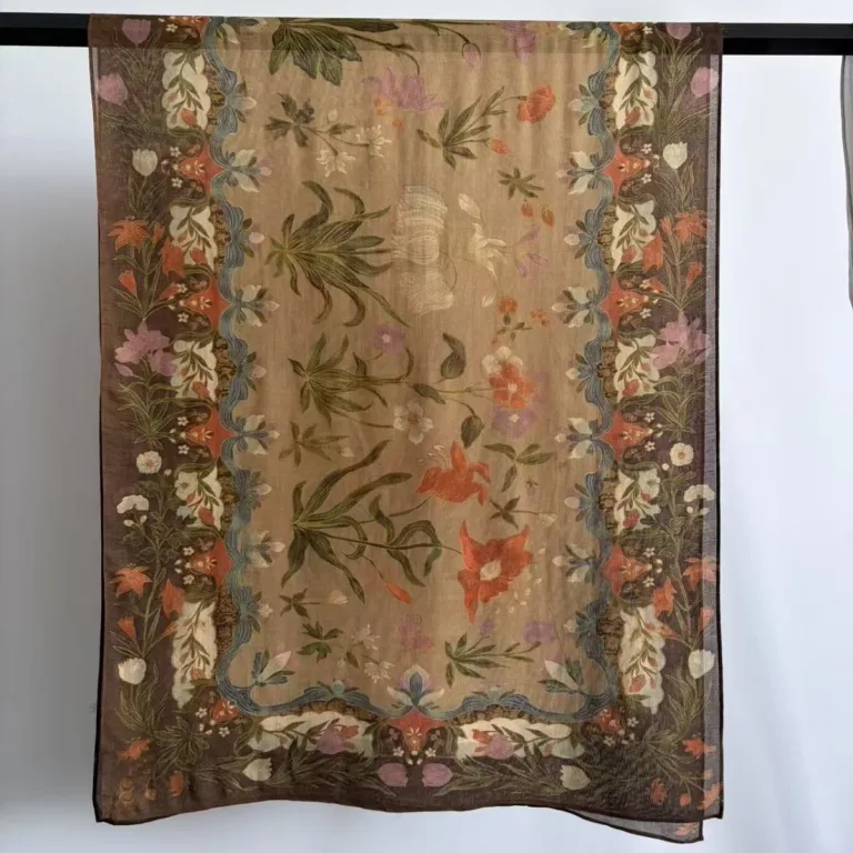 شال و روسری چاپی سری آبرنگ پرفروش از جنس مودال و ویسکوز، روسری قومی، روسری ابریشمی 180*70cm