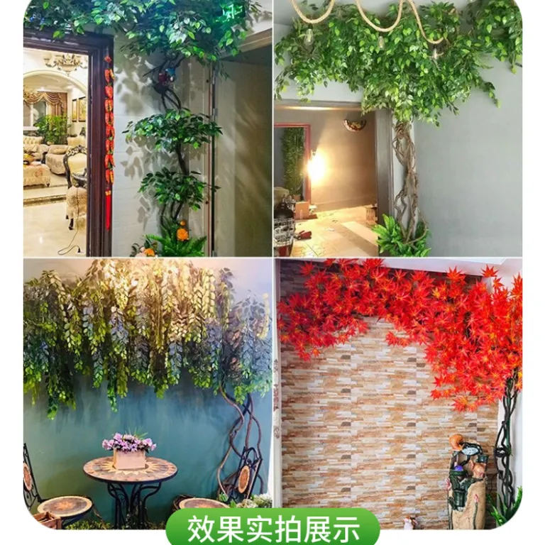 شاخه مصنوعی برگ انجیر، برگ انبه، برگ جینکو، برگ افرای قرمز و برگ سبز برای چیدمان گل