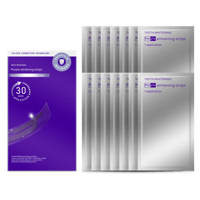 جدید کراسبوردر V34 نوار سفیدکننده دندان بنفش WhiteningStrips سفیدکننده دندان روشنکننده و ضد زردی