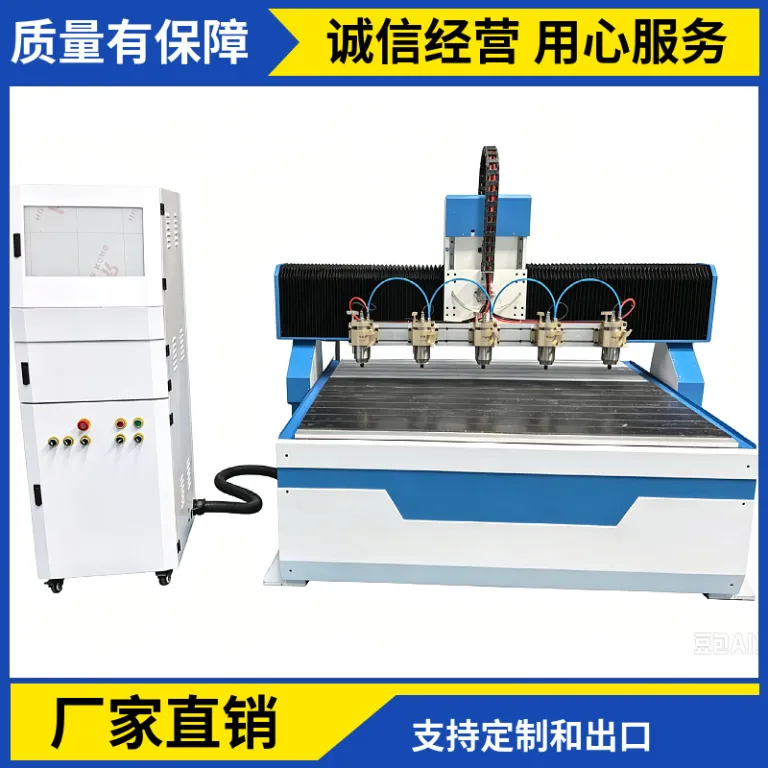 دستگاه حکاکی چندسر کارخانه‌ای برای حکاکی برجسته مبلمان تبتی، یک به چهار دستگاه CNC منبت‌کاری چوب برای تولید انبوه چوب توپر