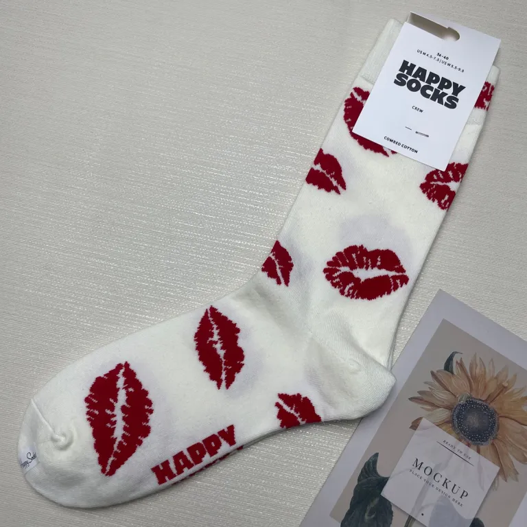 جوراب زنانه رنگارنگ HappySocks طرح کارتونی بامزه مدل اینستاگرامی نیمه‌ساقه بیرونی خیابانی