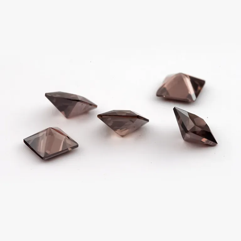 3x3~10x10mm سنگ زیرکونیا اوژو نگین الماس بدلی لوازم DIY مربع قهوه‌ای