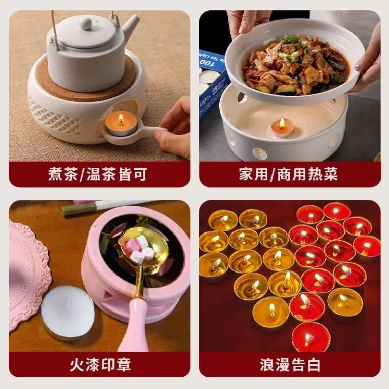 شمع چای گرم‌کننده مخصوص گرم نگه‌داشتن چای و غذا، شمع کوچک خانگی 2 ساعت 50 عدد مناسب نوزاد و مادر