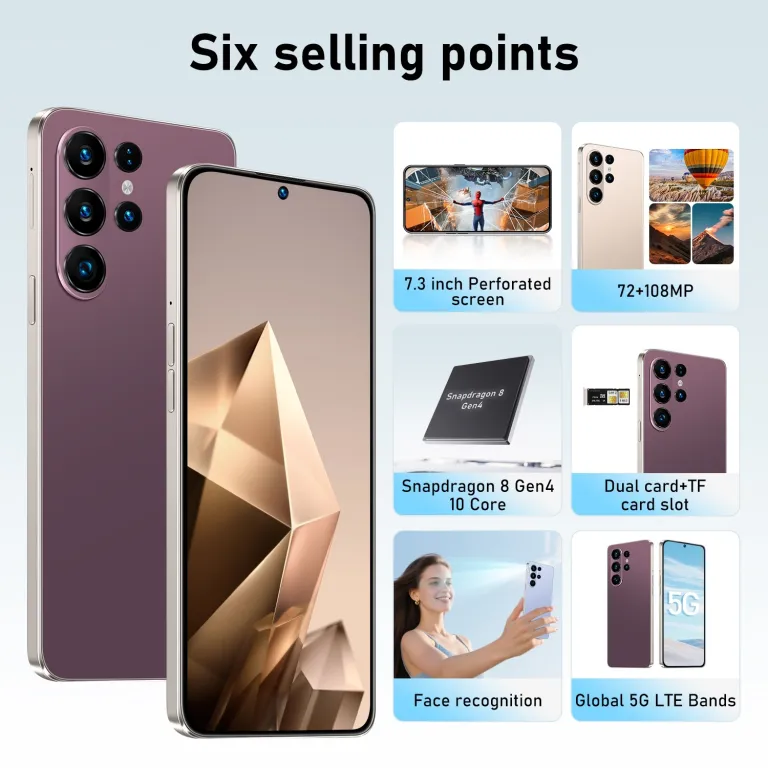 گوشی موبایل S26 Ultra اندروید 16+1T4G اندروید 15 گوشی هوشمند 7.3 اینچ