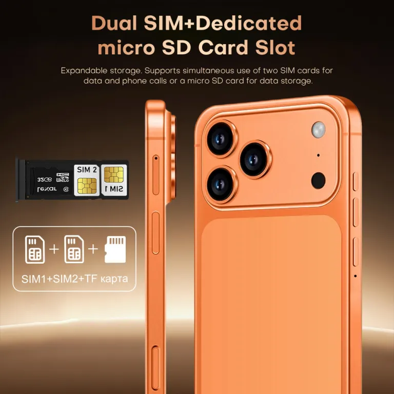 i17ProMax گوشی موبایل کراس‌بوردر 7.3 اینچ صفحه‌نمایش بزرگ 3+64GB اندروید واقعی 4G گوشی هوشمند تجارت خارجی 1 نسبت به 1