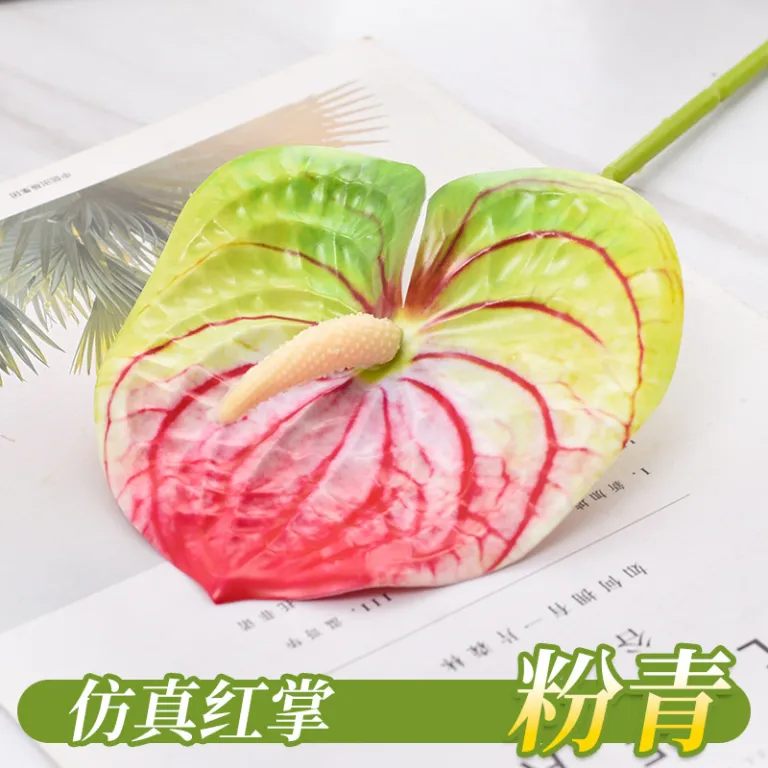 گل آنتوریوم مصنوعی تک شاخه 3D با بافت طبیعی فلامینگو دکور صحنه خانه چیدمان تزئینی شاخه گل مصنوعی دسته گل