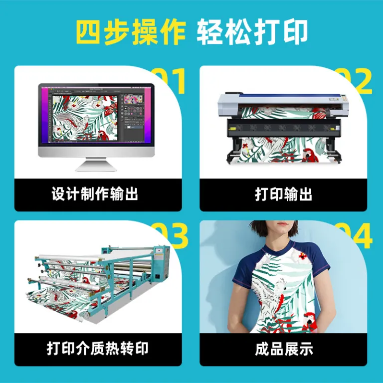 چاپگر انتقال حرارتی دو سر Xin Feiyang 98 متر مربع در ساعت | دستگاه چاپ دیجیتال طرح روی پارچه پلی‌استر