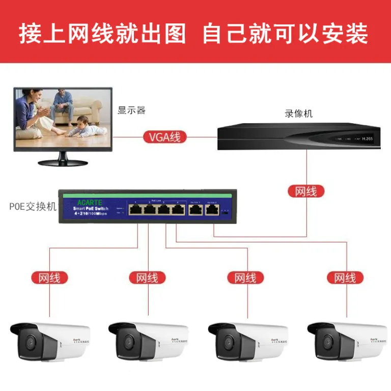 دوربین مداربسته POE 800 مگاپیکسلی با کیفیت بالا و دید در شب استارلایت 4K برای فضای باز، مناسب سیستم امنیتی