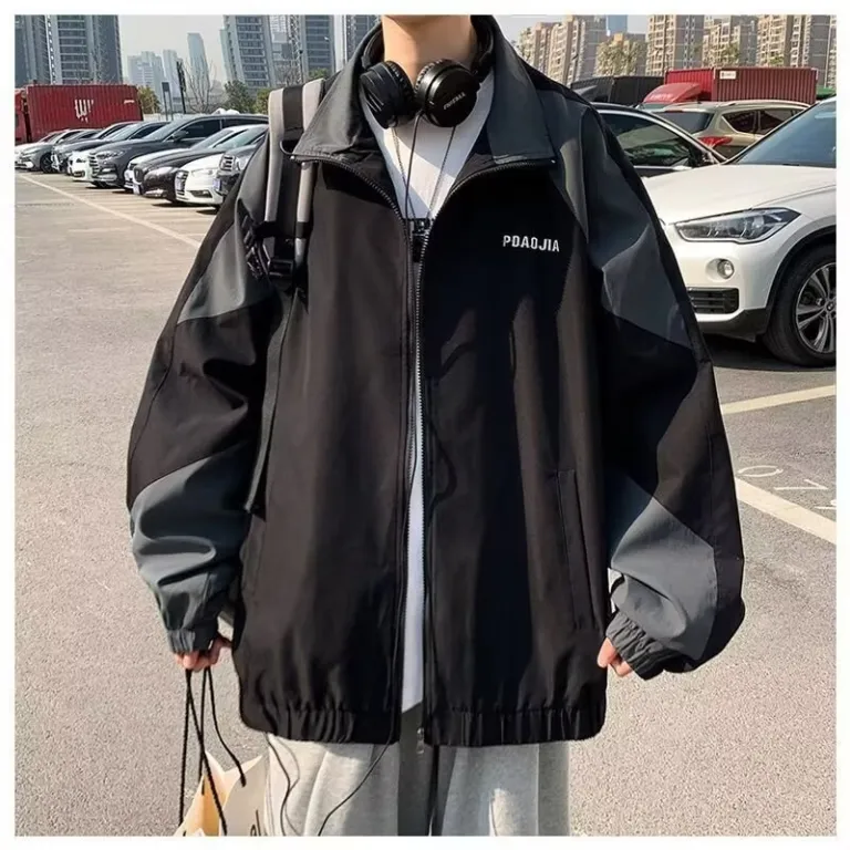 کاپشن مردانه 2025 مدل جدید بهاره و پاییزه ترند و همه‌پسند، ژاکت یقه برگردان کژوال پسرانه استایل هنگ‌کنگی گشاد