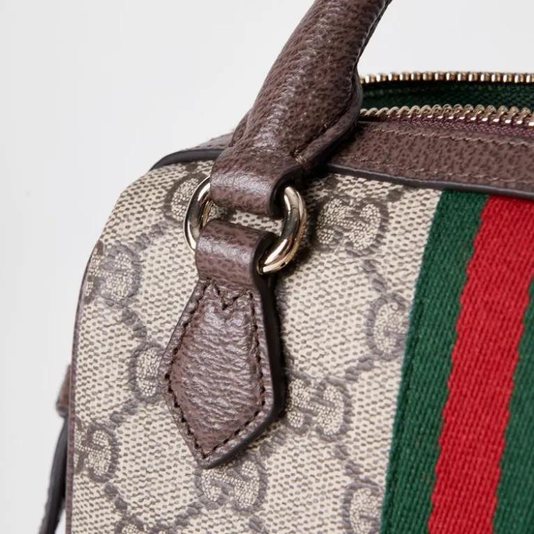 کیف دستی GUCCI Ophidia با پارچه روکش‌دار و طرح درهم‌تنیده GG