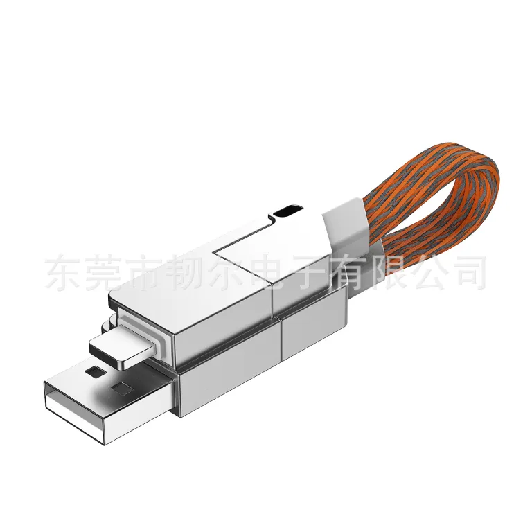 کابل دیتا چهارکاره آلیاژ روی 65W قابل حمل مناسب شارژ سریع آیفون